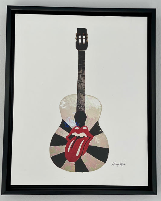 Rolling Stones Black & White Print - Framed