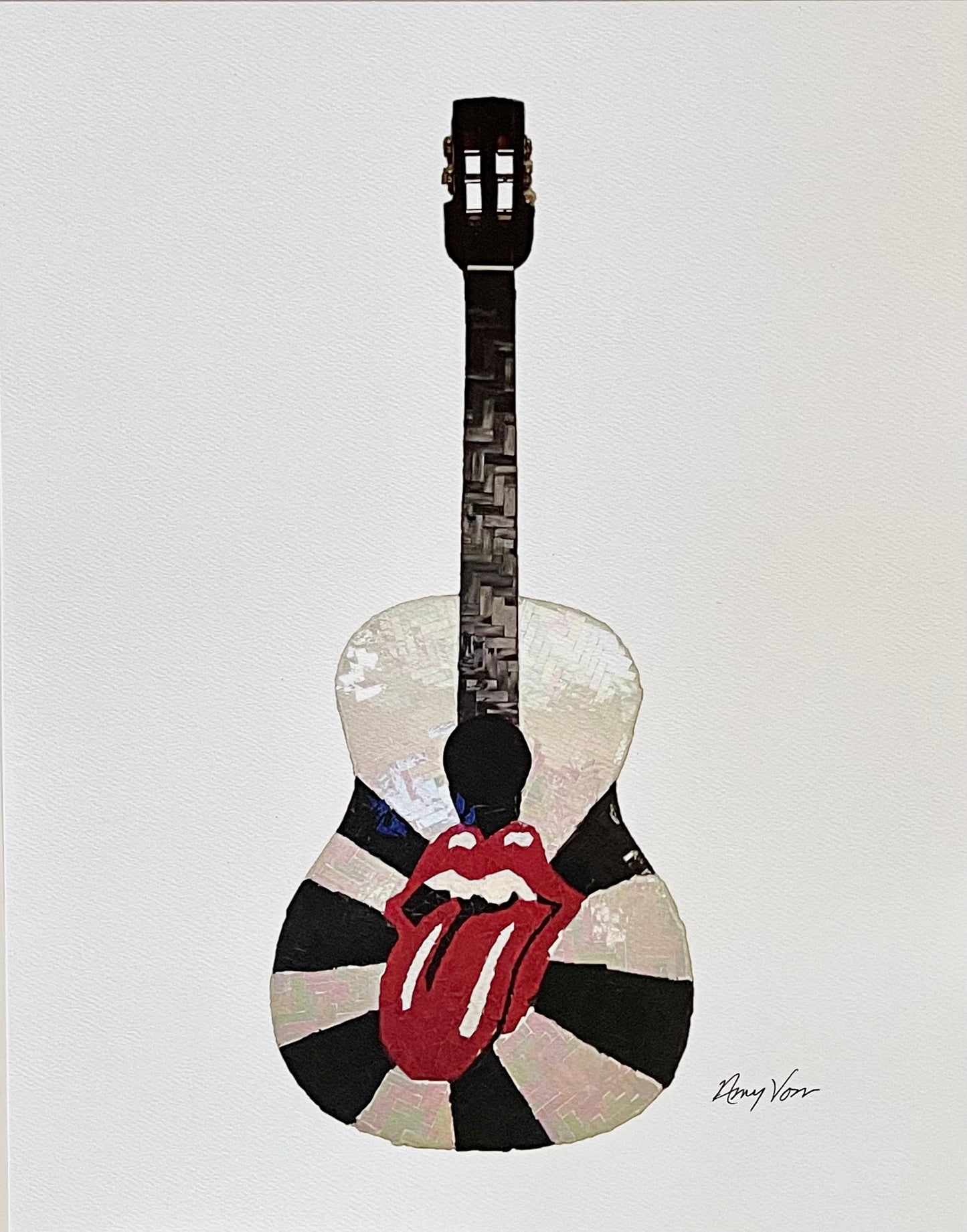 Rolling Stones Black & White Print - Unframed